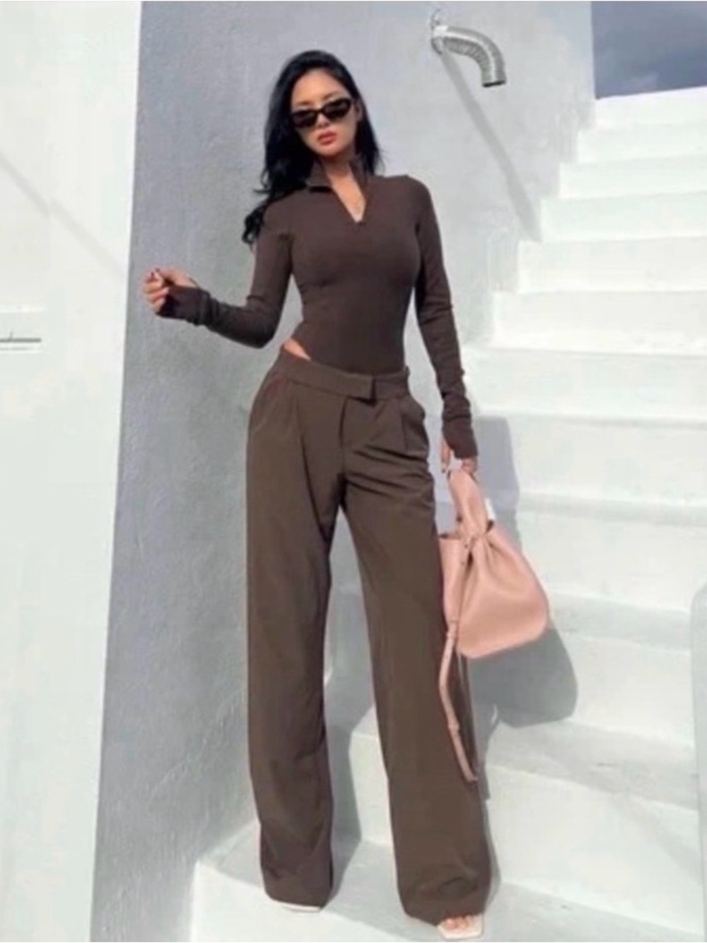 ALO Yoga High Waist Pursuit Trouser in Espresso